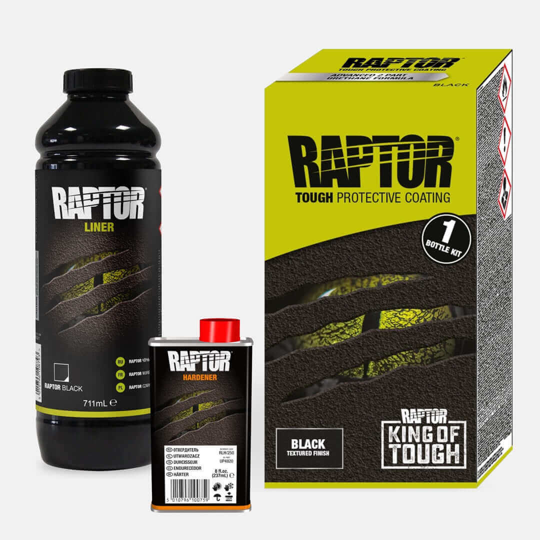 RAPTOR Lack Schwarz + Haftmittel klar (Kunststoff) Bundle